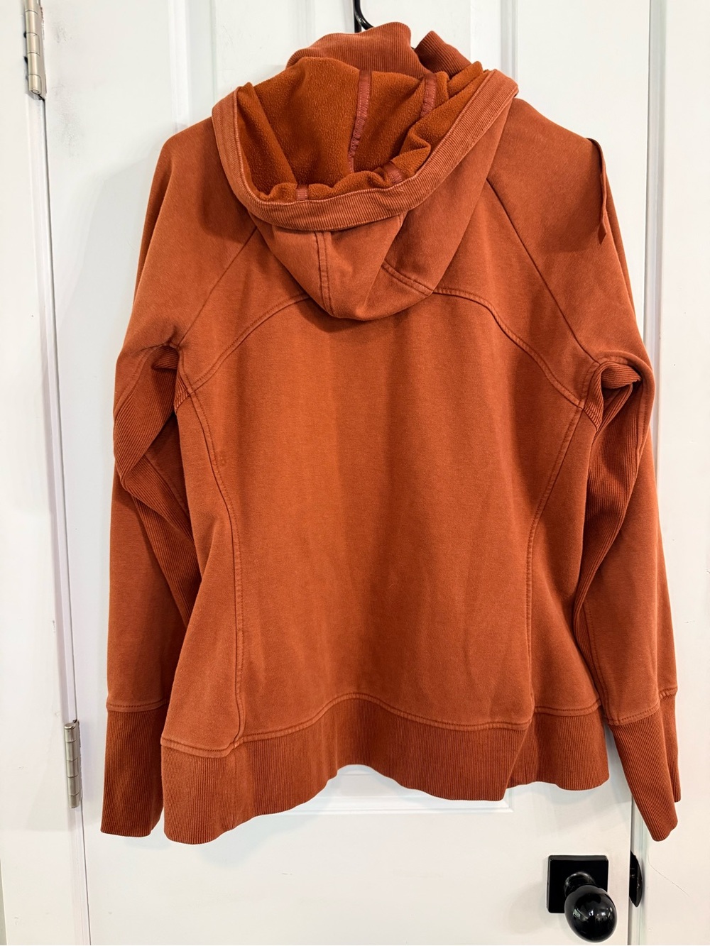 Athleta Triumph Hoodie XL Rust Orange Full Zip Thumbhole - Picture 4 of 8
